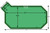 Loop-Loc - 16-6 x 32-6 + 4 x 6 Green Mesh Grecian w/ Left Side Extension Three Bow Ends Safety Cover for Inground Pools