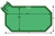 Loop-Loc - 16-6 x 34-6 + 4 x 6 Green Mesh Grecian w/ Left Side Extension Three Bow Ends Safety Cover for Inground Pools