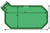 Loop-Loc - 20-9 x 39-9 + 4 x 8 Green Mesh Grecian w/ Left Side Extension Three Bow Ends Safety Cover for Inground Pools