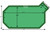Loop-Loc - 19-6 x 37-6 + 4 x 8 Green Mesh Grecian w/ Right Side Extension Three Bow Ends Safety Cover for Inground Pools