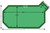 Loop-Loc - 20-9 x 39-9 + 4 x 8 Green Mesh Grecian w/ Right Side Extension Three Bow Ends Safety Cover for Inground Pools
