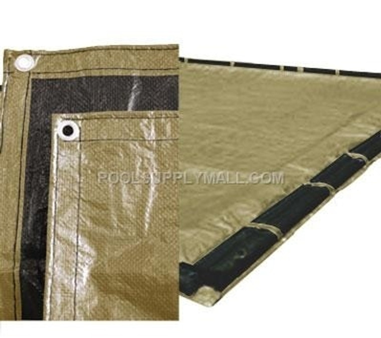 24' x 40' Rectangle Inground Winter Pool Cover | 20 Year | Black/Tan