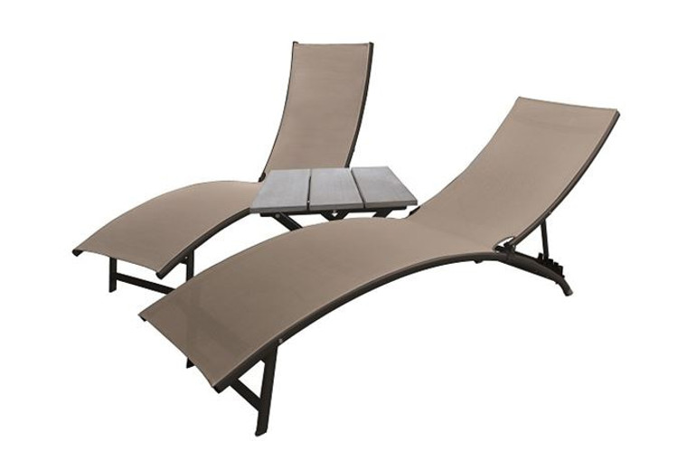 Vivere Midtown Sun Lounger 3 Piece Set - Cocoa