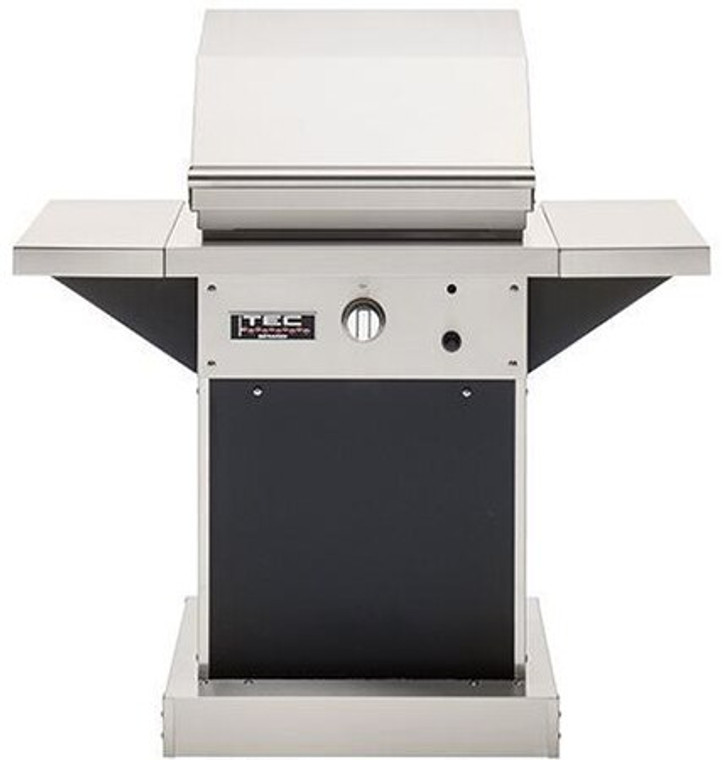 TEC Patio FR 26" Infrared Natural Gas Grill with Black Pedestal & Side Shelves