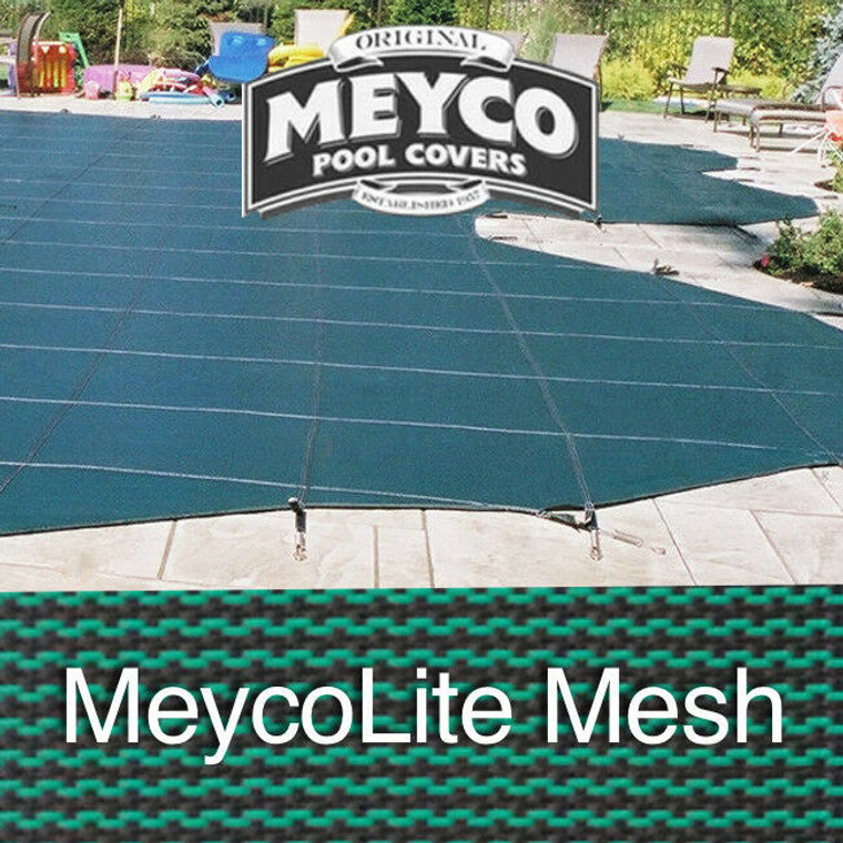 Meyco 18 x 42 Rectangle MeycoLite Mesh Green Safety Pool Cover