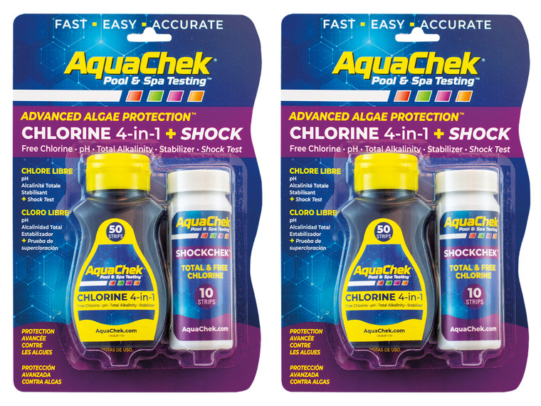 AquaChek 4-in-1 + Shock Test Strips (Pack of 2)