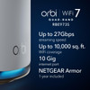 Netgear (RBE973S) Orbi 970 Series Quad-Band WiFi 7 Mesh System, 27Gbps, 3-Pack, 1-year NETGEAR Armor included