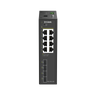 D-Link 12-Port Gigabit Industrial Smart Managed PoE Switch with 8 1000BASE-T ports (6 PoE+ and 2 PoE++) and 4 SFP ports