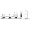 ORICO 34W 4 Port Smart Wall Charger with UK, AU, EU add on AC Plug (DSP-4U)-White+Grey; PC+ABS; AC 100-240V 50/60HZ 0.8A Max; 5V2.4A x4, 34W Max