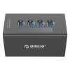 ORICO Black Aluminum 4 Port USB3.0 Ultra-Mini HUB with 3.3Ft / 1M USB3.0 Cable (A3H4), Via-Labs VL812, 12V2.5A