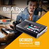 UC9020 StreamLIVE HD is a portable, all-in-one, multi-channel audio/video mixer device