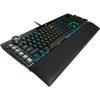 CORSAIR K100 RGB Optical-Mechanical Gaming Keyboard, Backlit RGB LED, CORSAIR OPX RAPIDFIRE, Black, Black PBT Keycaps