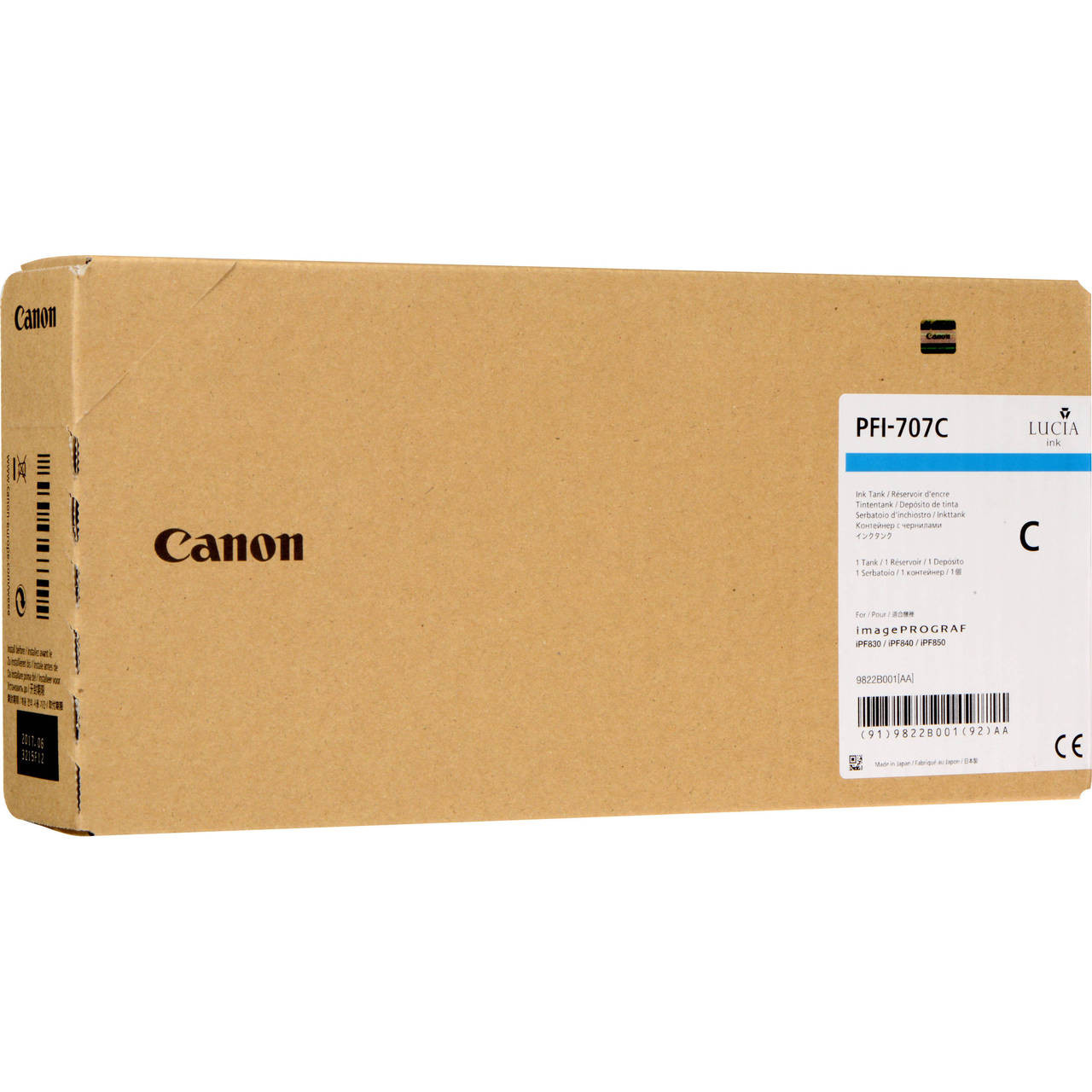 Canon PFI-707C CYAN INK 700ML (PFI-707C) MediaForm AU