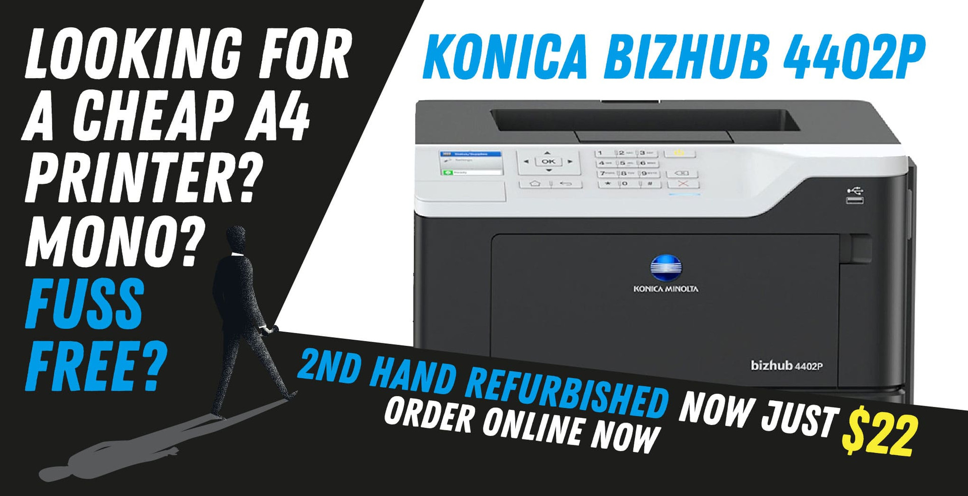 Looking for a Cheap Mono Printer? Konica Bizhub 4402P 2nd Hand