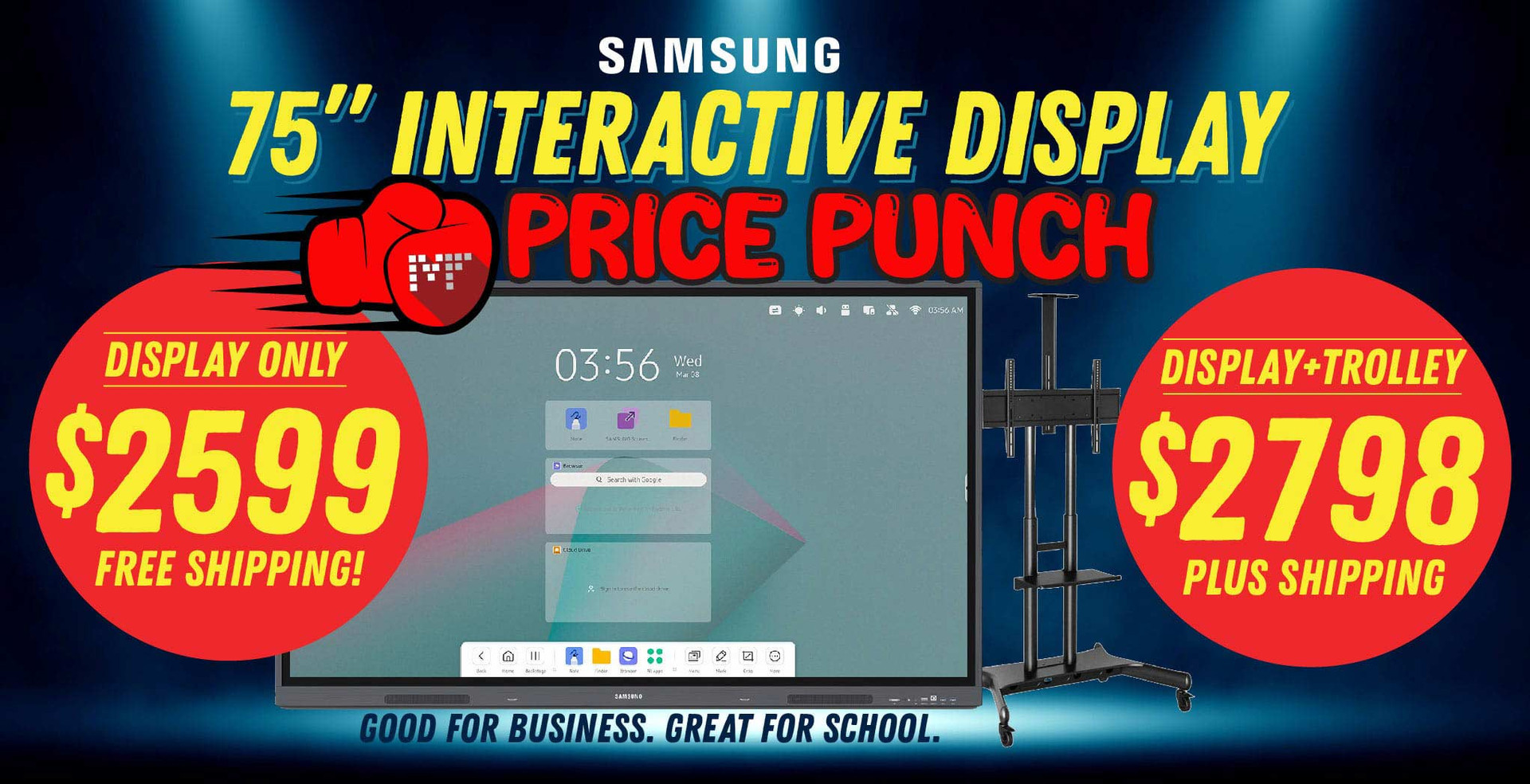 Samsung 75" Interactive Display Special Prices: Trolley Bundle