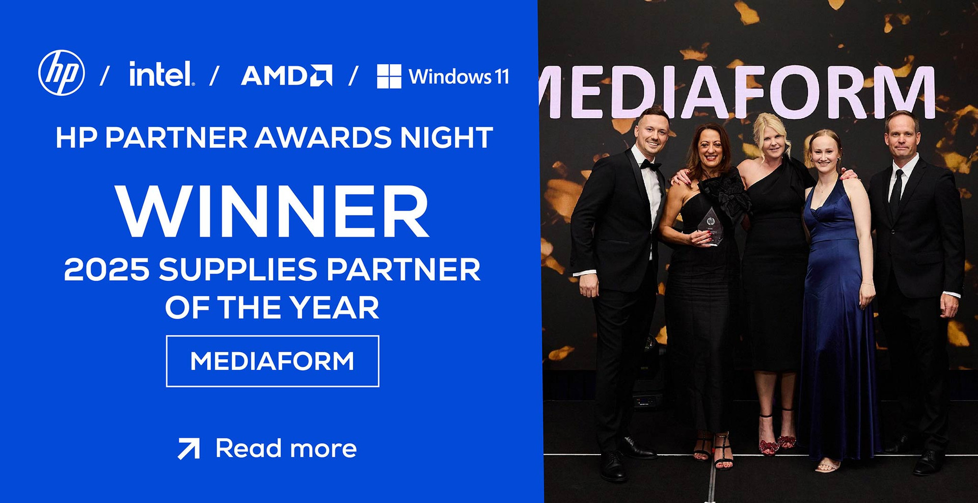 MediaForm wins Supplies Partner of the Year at HP Partner Awards Night