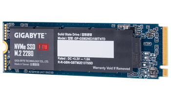 Gigabyte, SSD, M.2(2280), NVMe, PCIE 3x4, 1TB, Read:2500MB/s(295k IOPs),Write:2100MB/s(430k IOPs), 3.5W, 5 Years Limited Warranty