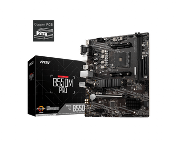 MSI B550m Pro Motherboard (AMD Ryzen 3000 3rd Gen AM4, DDR4, M.2, USB 3.2 Gen 1, DP, HDMI, Micro ATX)