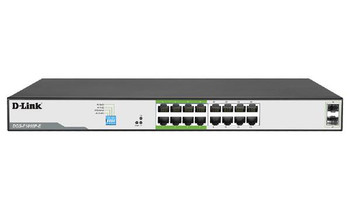 18-Port Gigabit PoE Switch with 16 PoE+ Ports (8 Long Reach 250m) and 2 SFP Uplinks