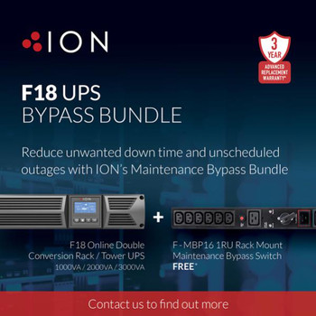 ION F18 1000VA / 900W Online Double Conversion UPS with FREE Maintenance Bypass Switch