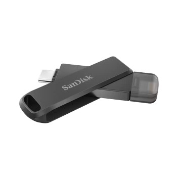SanDisk iXpand Flash Drive Luxe, SDIX70N 128GB, Black, iOS/Android, Lightning and Type C USB3.1, 2Y