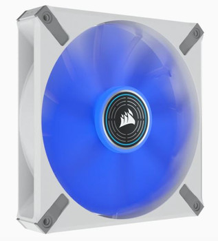 CORSAIR ML ELITE Series, ML140 LED ELITE WHITE, 140mm Magnetic Levitation Blue LED Fan with AirGuide, Single Pack