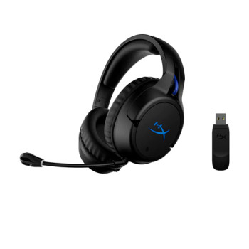 HyperX Cloud Flight Wireless Gaming Headset for Playstation 5, detachable, noise-cancelling mic, 90 degree rotating ear cups with Led lighting