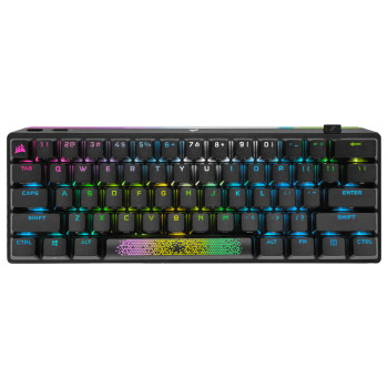 CORSAIR K70 PRO MINI WIRELESS RGB 60% Mechanical Gaming Keyboard, Backlit RGB LED, CHERRY MX SPEED, Black, Black PBT Keycaps