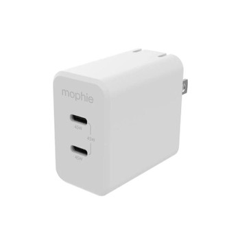 Mophie - Wall Adapter USB-C PD DUAL 45W GAN White AU