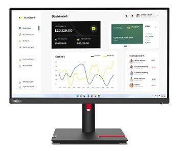 Lenovo ThinkVision T23i-30 23" FHD Monitor (HDMI+DP+VGA) 3yr