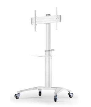 Atdec AD-TVC-70A-W Mobile TV Cart White - Supports Up to 70&quot; &amp; 70kg - Adjustable height