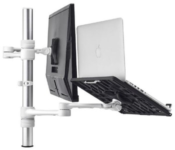 Atdec Notebook monitor arm combo mount - White