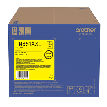 Brother TN-851XXLY Super High Yield Yellow Toner Cartridge - 12K