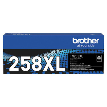 Brother TN-258XLBK Genuine High Yield Black Toner Cartridge - 3K