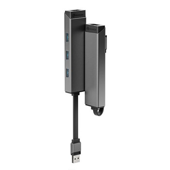 Alogic USB-A to 3x USB-A + RJ45 Adapter