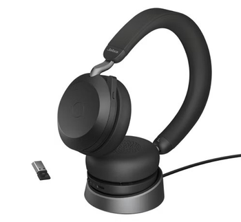 JABRA EVOLVE2 75 UC STEREO BLUETOOTH ANC HEADSET (USB-A DONGLE + CHARGING STAND)