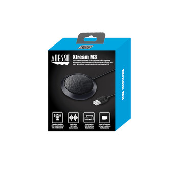 Adesso Xtream M3 Wired Condenser Table Top Microphone for Meetings and Video Conferences