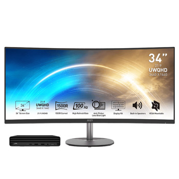 Bundle Deal : HP Pro Mini 260 G9 Business Desktop PC i5/16GB/512GB/WiFi/W11P + 34" UWQHD Curved Monitor