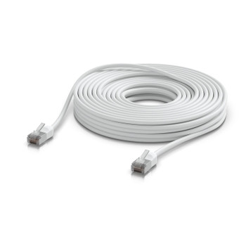 Ubiquiti UniFi Premium Patch Cable Outdoor, 15M, White, Ultra-thin, Rugged, Shielded Patch, Designed &Optimized, For 10 GbE networking, 2Yr Warr