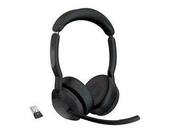 JABRA WIRELESS EVOLVE2 55 MS STEREO BLUETOOTH ANC HEADSET+LINK390A, USB-A