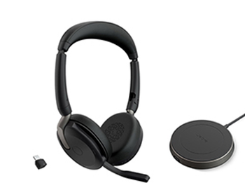 JABRA WIRELESS EVOLVE2 65 FLEX UC STEREO BT HEADSET W/CHARGING STAND + LINK390C, USB-C