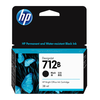 HP 712B 38-ml Black Ink Cartridge for DesignJet T230/T250/T650/STUDIO
