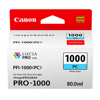 Canon PFI-1000PC 80ml Photo Cyan Ink Tank Genuine for IMAGEPROGRAF PRO-1000