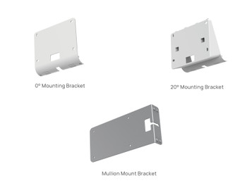 Yealink RoomPanel Plus Mount Kits, Device Compatibility  RoomPanel Plus, 0° Mounting Bracket, 20° Mounting Bracket, Mullion Mount Bracket