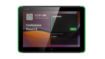 Yealink Roompanel Android based Scheduling Panel 8-inch, flush mount kit for wall or glass, 20° Tilt, PSU included, Yealink Platform, Microsoft Teams,