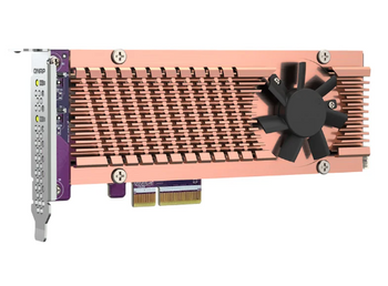 Dual M.2 PCIe SSD expansion card; supports up to two M.2 2280/22110 formfactor M.2 PCIe (Gen3 x4) SSDs; PCIe Gen3 x4 host interface; Low-profile bracket pre-loa