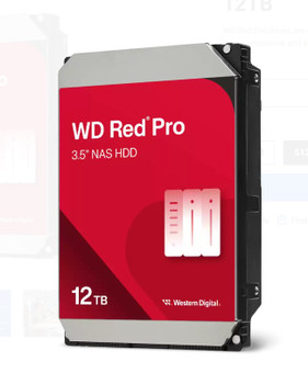 Western Digital WD Red Pro 12TB 3.5' NAS HDD SATA3 7200RPM 256MB Cache 24x7 300TBW ~24-bays NASware 3.0 CMR Tech 5yrs wty (replacement of WD121KFBX)