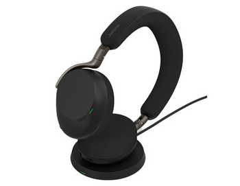 JABRA WIRELESS EVOLVE3 75 MS STEREO BLUETOOTH ANC HEADSET W/WLESS CHARGING PAD, LINK390A