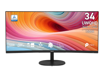 MSI PRO MP341CQPHG E12 34" 120Hz UWQHD Curved Business Monitor (98W USB-C PD + Hub)