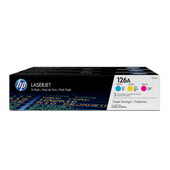 HP 126A (CF341A) 3-pack Cyan/Magenta/Yellow LaserJet Toner Cartridges Genuine